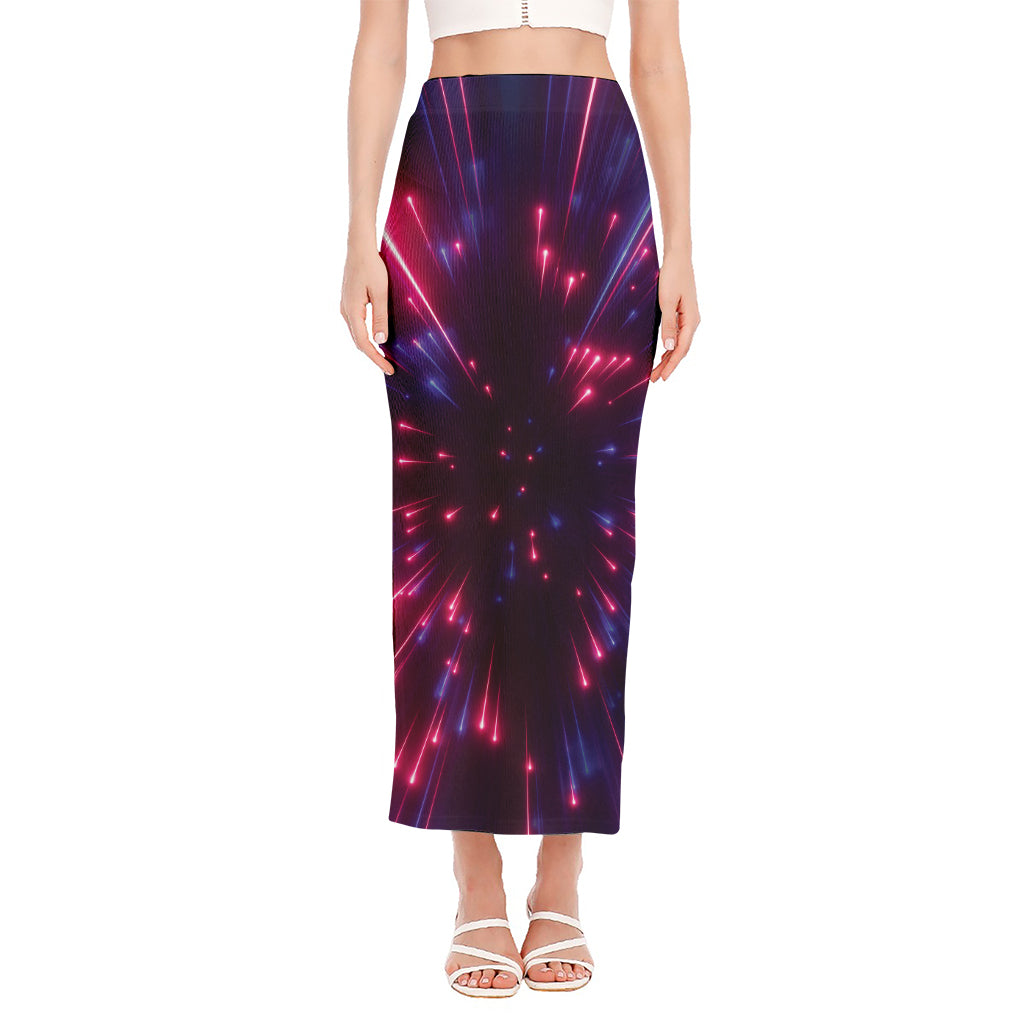 Cosmic Hyperspace Print Side Slit Maxi Skirt