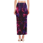 Cosmic Hyperspace Print Side Slit Maxi Skirt