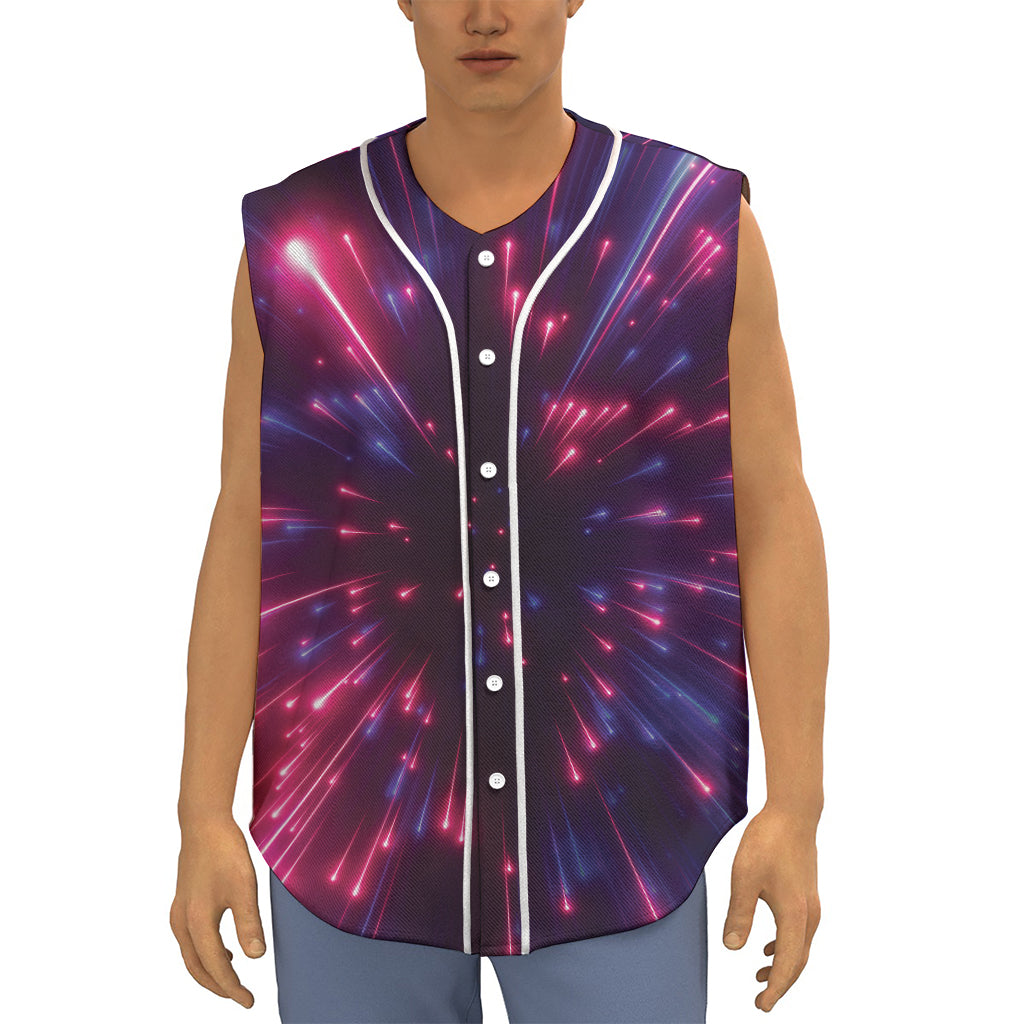 Cosmic Hyperspace Print Sleeveless Baseball Jersey