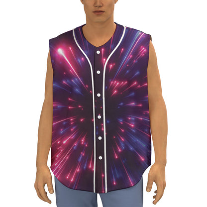 Cosmic Hyperspace Print Sleeveless Baseball Jersey