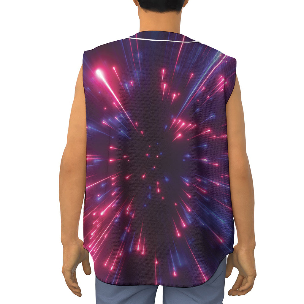 Cosmic Hyperspace Print Sleeveless Baseball Jersey