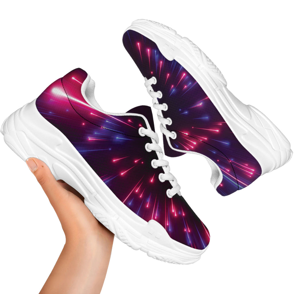 Cosmic Hyperspace Print White Chunky Shoes