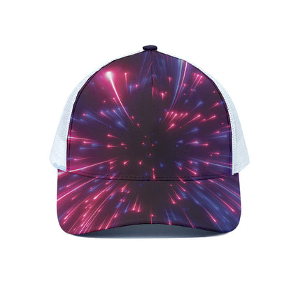 Cosmic Hyperspace Print White Mesh Trucker Cap