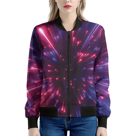 Cosmic Hyperspace Print Women's Bomber Jacket