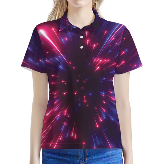 Cosmic Hyperspace Print Women's Polo Shirt