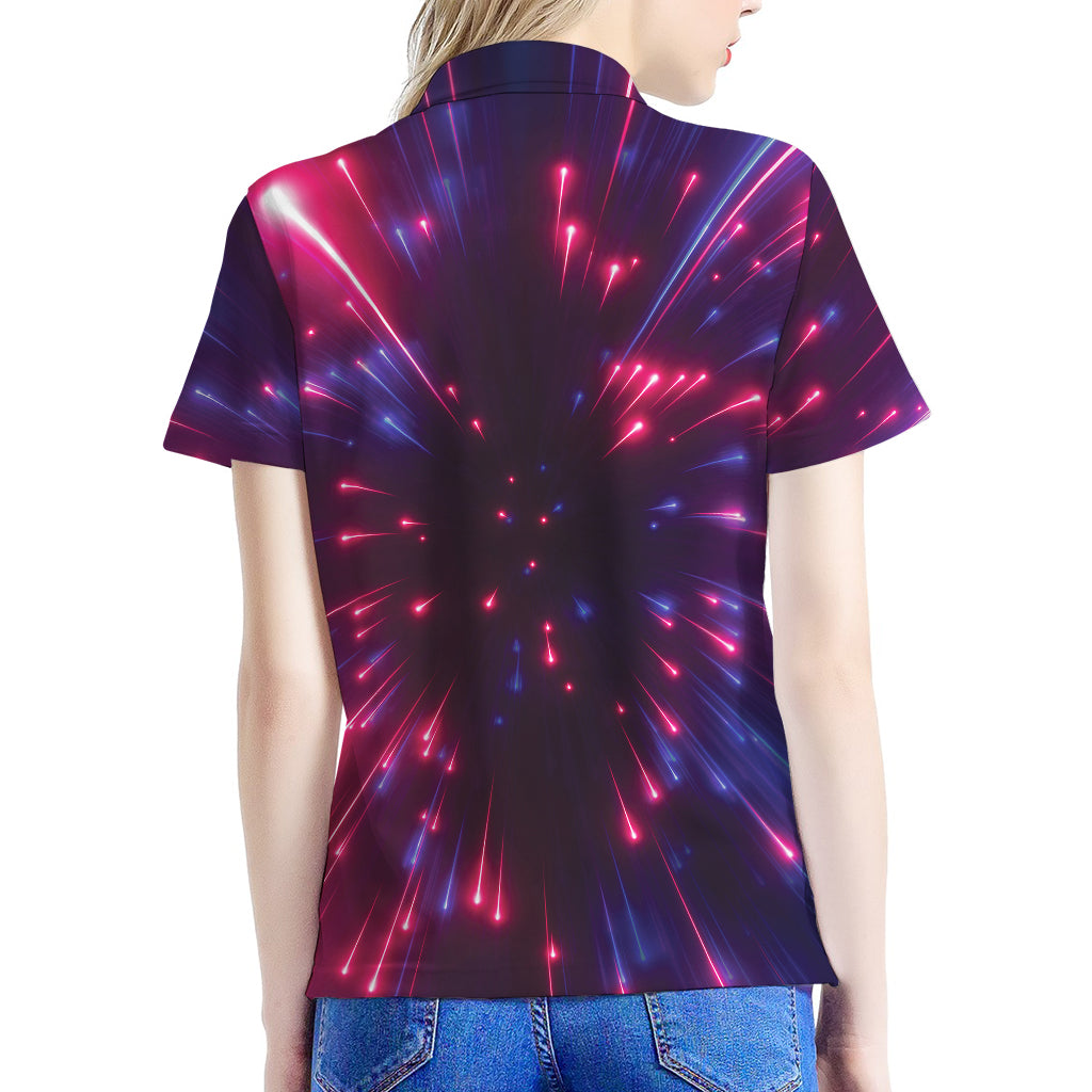 Cosmic Hyperspace Print Women's Polo Shirt