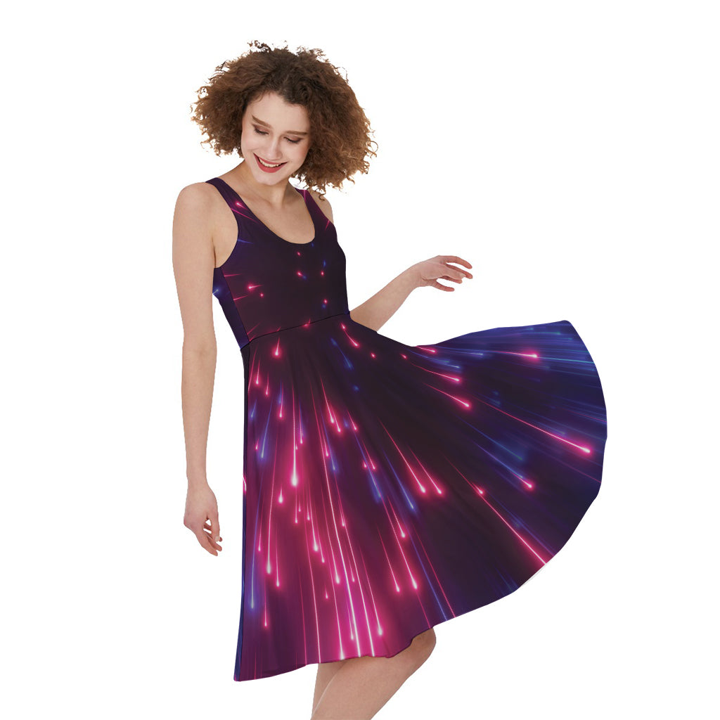 Cosmic Hyperspace Print Women's Sleeveless Dress