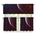 Cosmic Space Print 3 Piece Kitchen Curtains