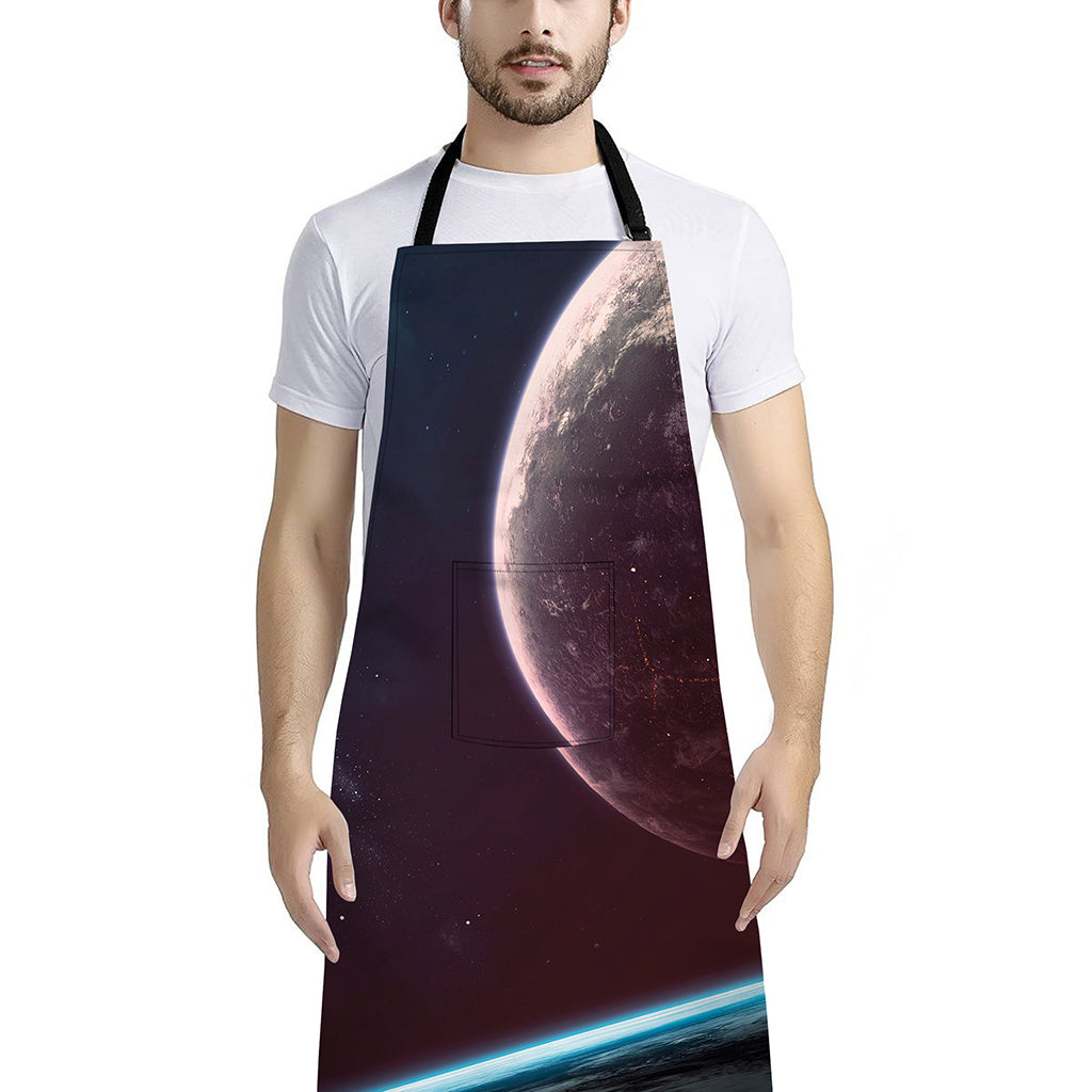 Cosmic Space Print Bib Apron With Pocket