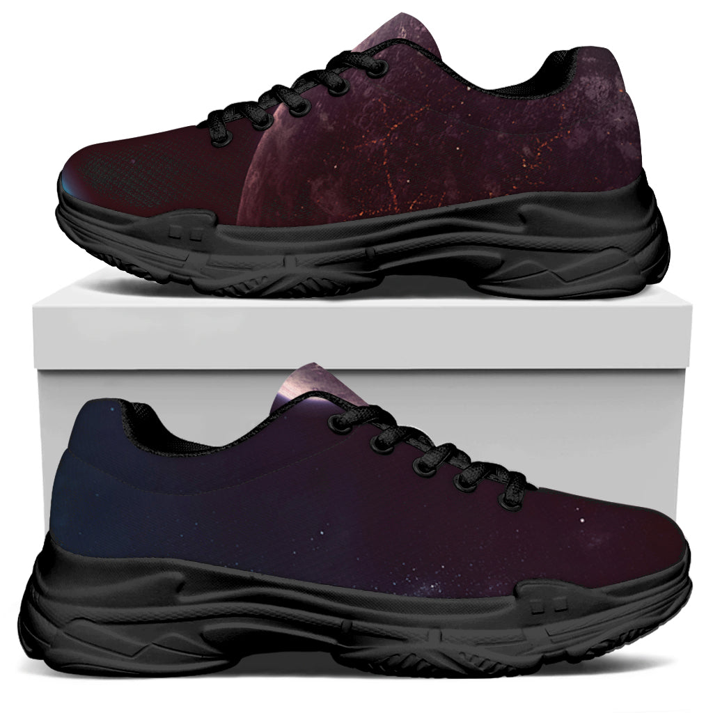 Cosmic Space Print Black Chunky Shoes
