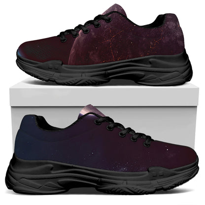 Cosmic Space Print Black Chunky Shoes