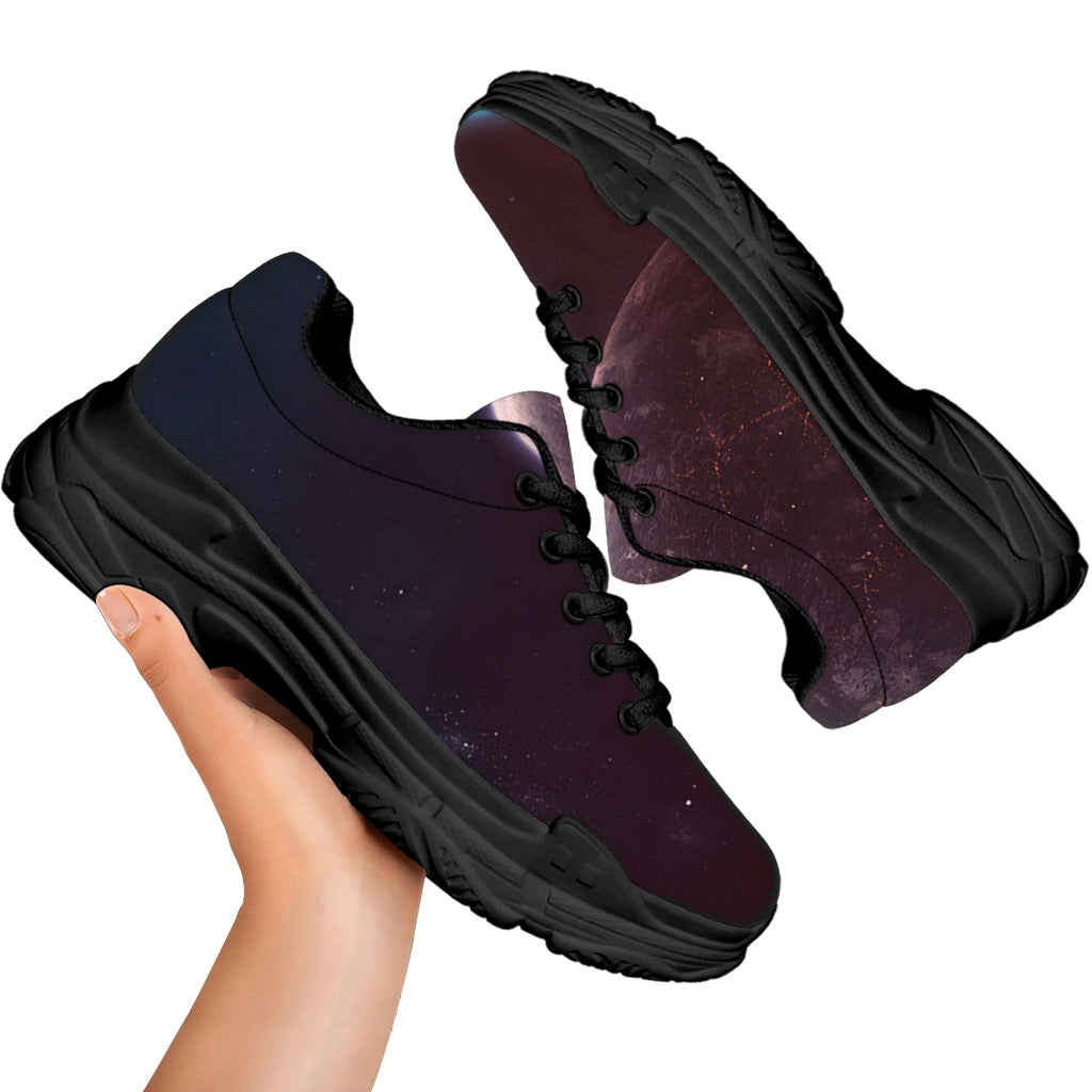 Cosmic Space Print Black Chunky Shoes