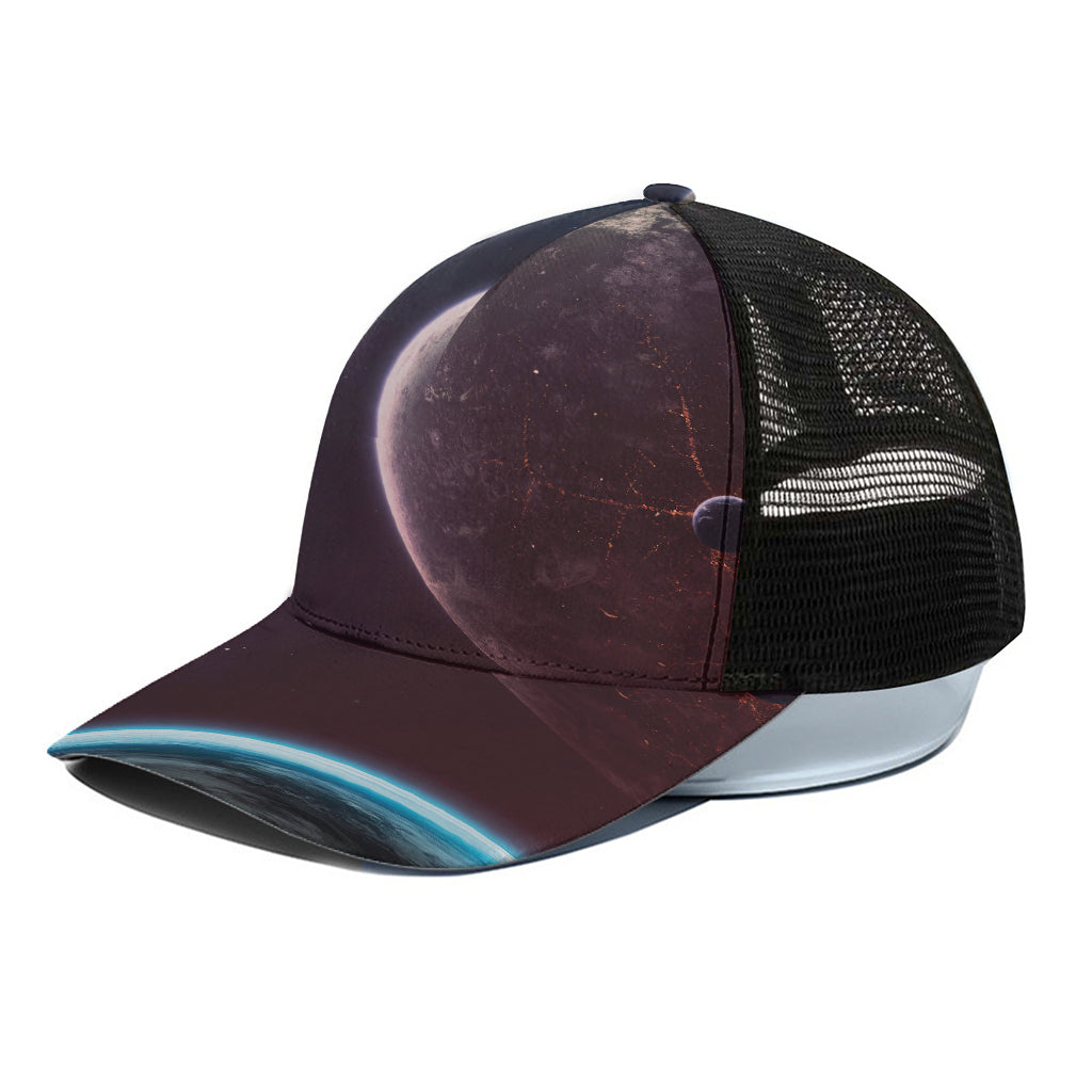 Cosmic Space Print Black Mesh Trucker Cap