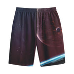 Cosmic Space Print Cotton Shorts