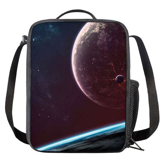 Cosmic Space Print Crossbody Lunch Bag