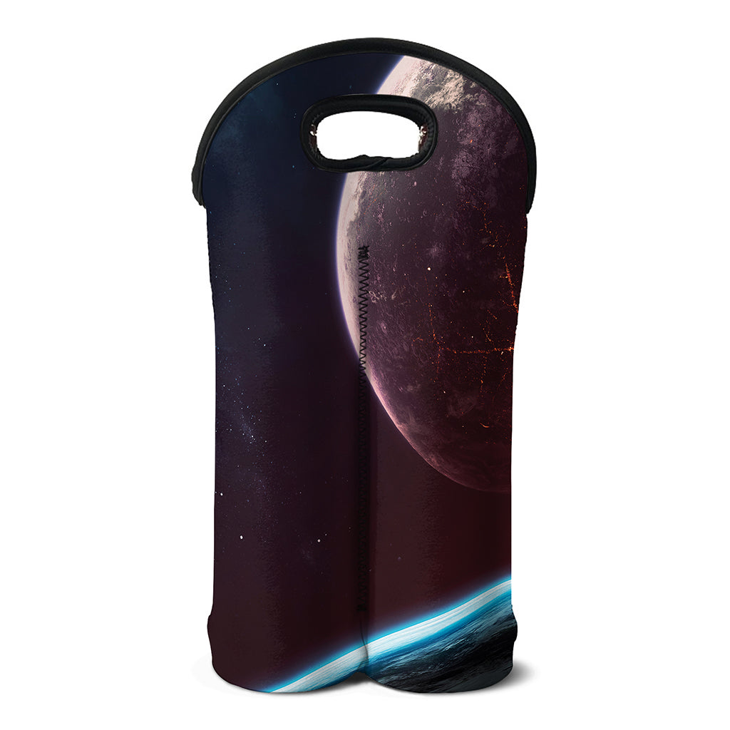 Cosmic Space Print Double Neoprene Wine Tote