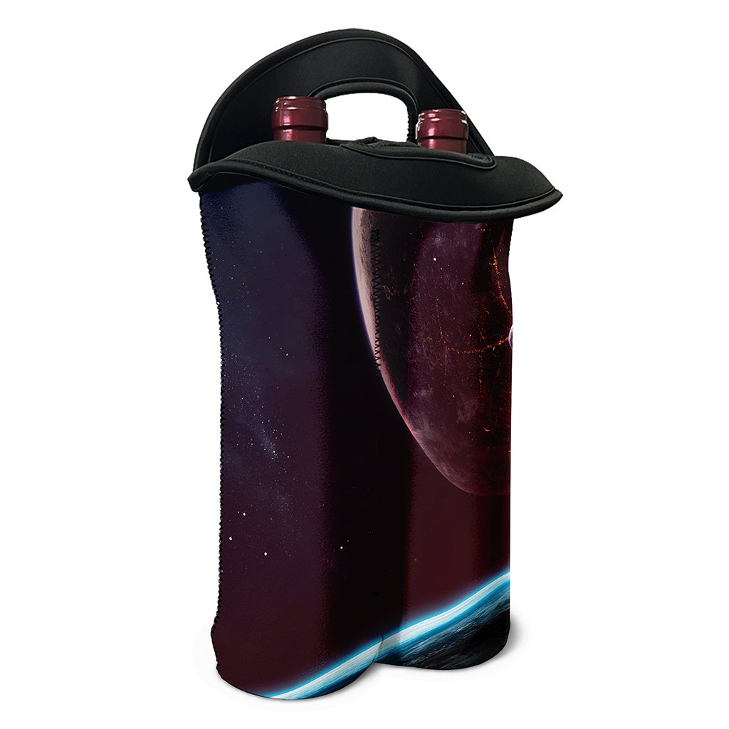 Cosmic Space Print Double Neoprene Wine Tote
