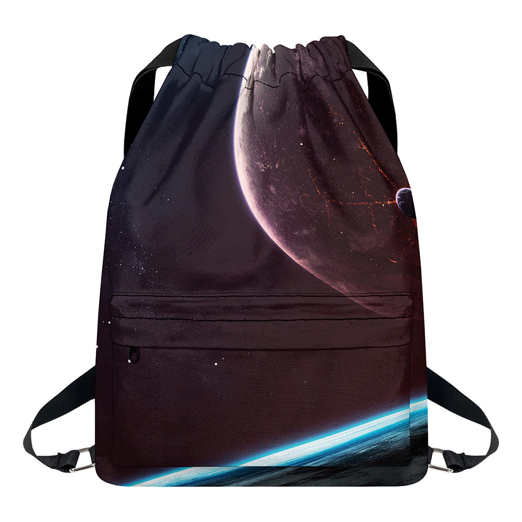 Cosmic Space Print Drawstring Backpack