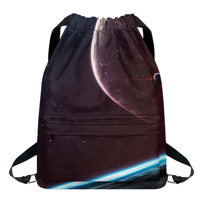 Cosmic Space Print Drawstring Backpack
