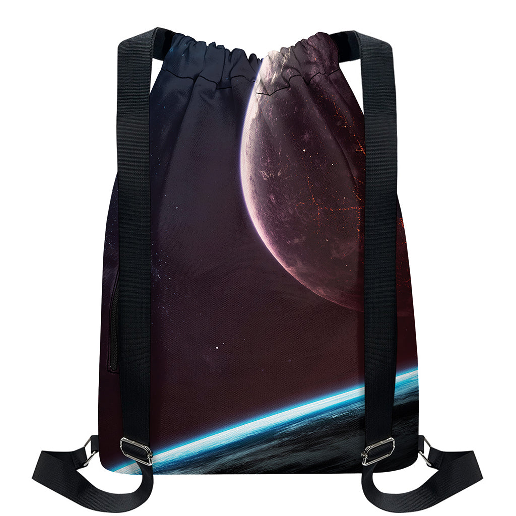 Cosmic Space Print Drawstring Backpack