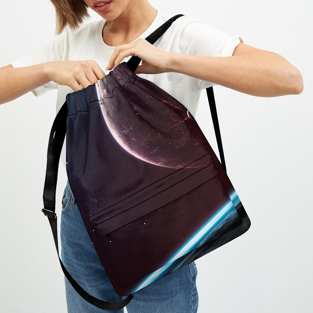 Cosmic Space Print Drawstring Backpack