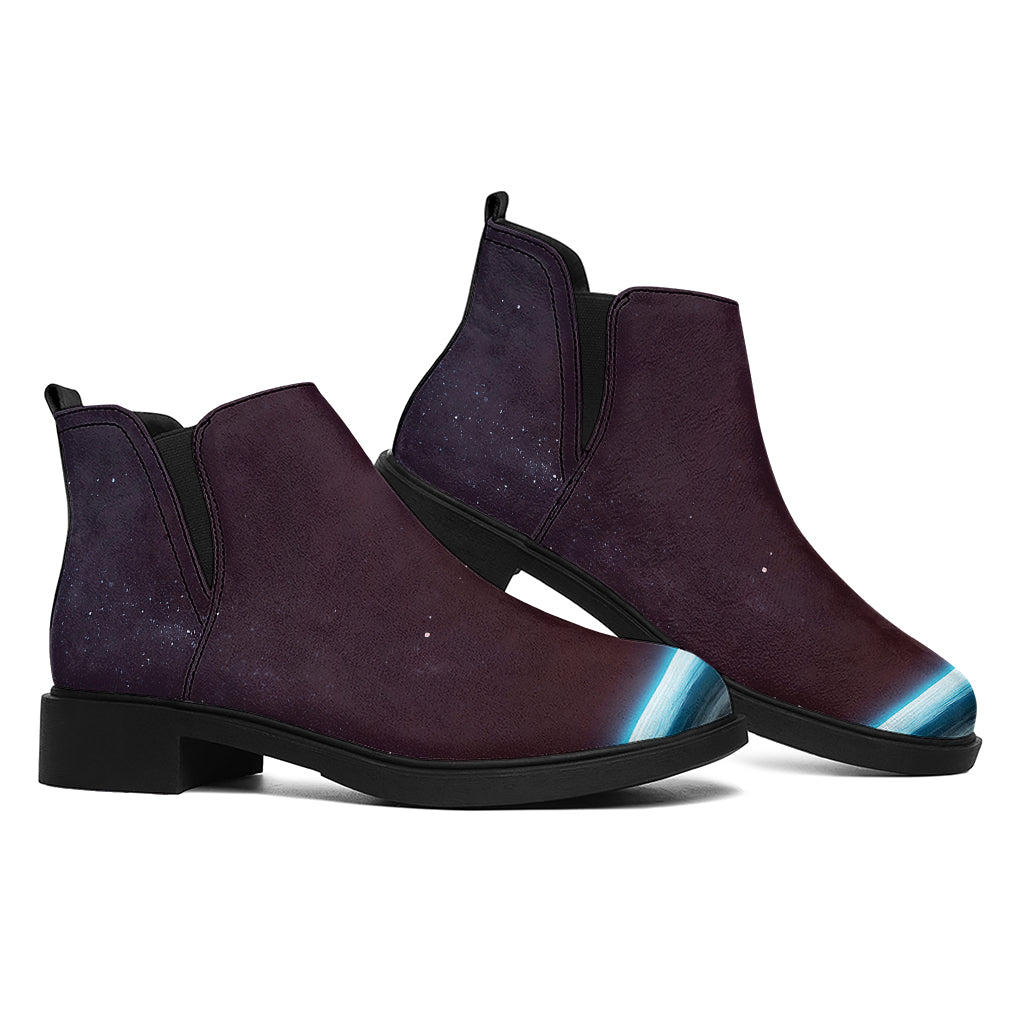 Cosmic Space Print Flat Ankle Boots