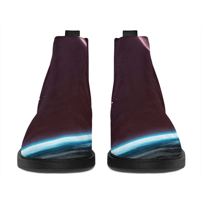 Cosmic Space Print Flat Ankle Boots