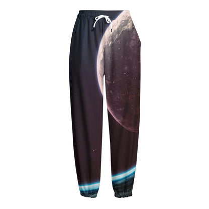 Cosmic Space Print Fleece Lined Knit Pants