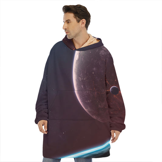 Cosmic Space Print Hoodie Blanket