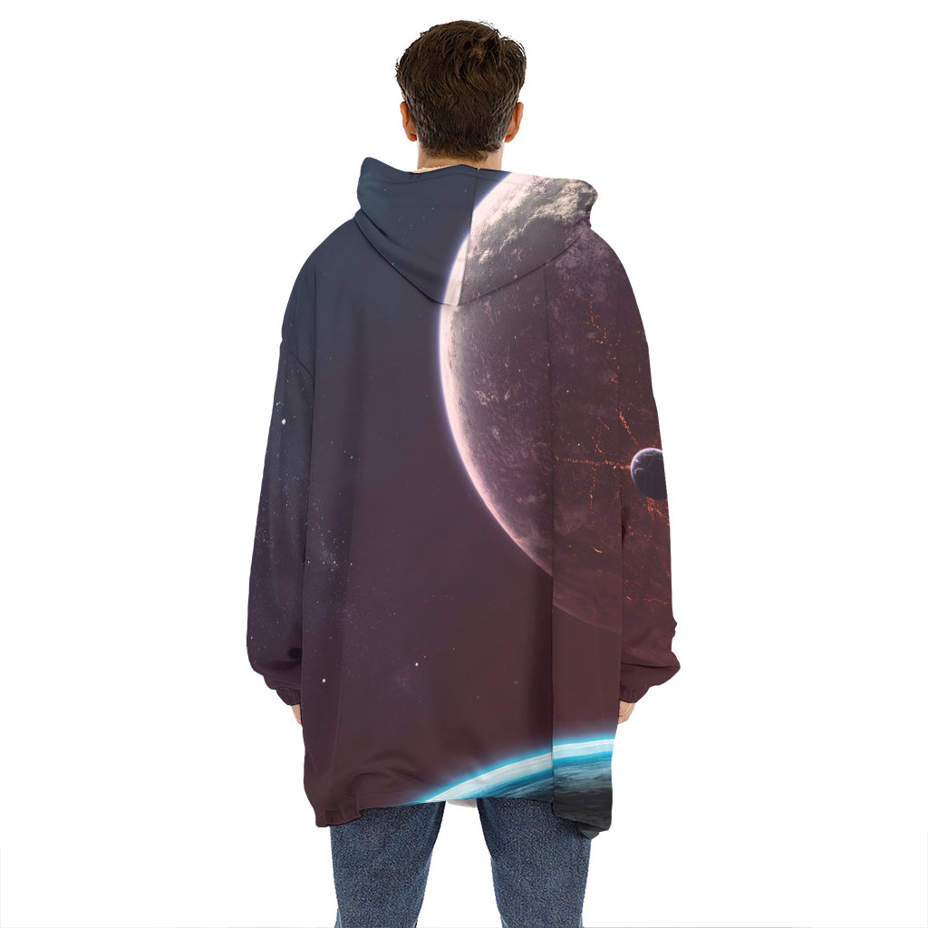 Cosmic Space Print Hoodie Blanket