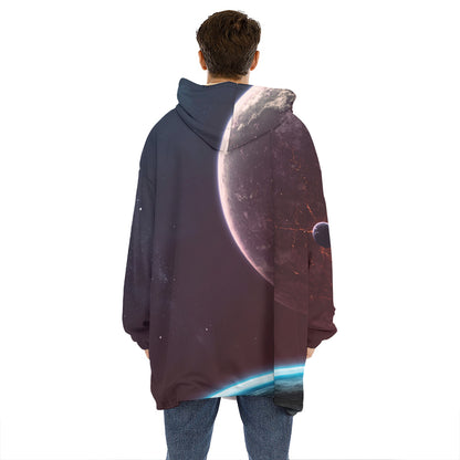 Cosmic Space Print Hoodie Blanket