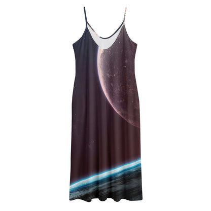 Cosmic Space Print Jersey Midi Cami Dress