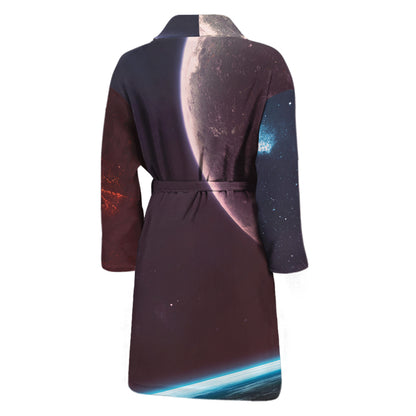 Cosmic Space Print Men's Bathrobe