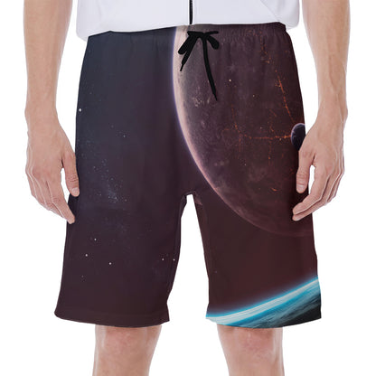 Cosmic Space Print Men's Beach Shorts