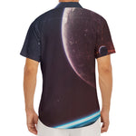 Cosmic Space Print Men's Deep V-Neck Shirt