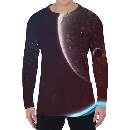 Cosmic Space Print Men's Long Sleeve T-Shirt