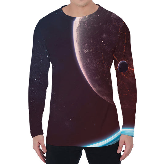 Cosmic Space Print Men's Long Sleeve T-Shirt