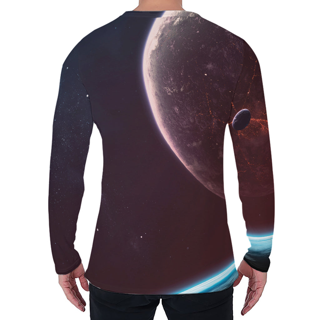 Cosmic Space Print Men's Long Sleeve T-Shirt