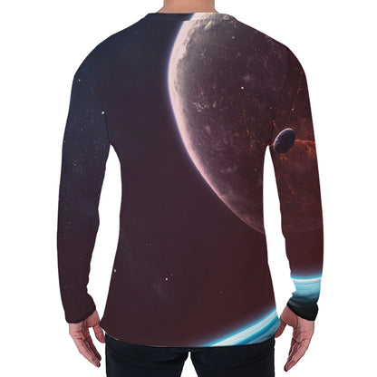 Cosmic Space Print Men's Long Sleeve T-Shirt