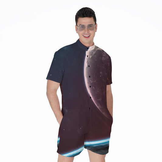 Cosmic Space Print Men's Rompers