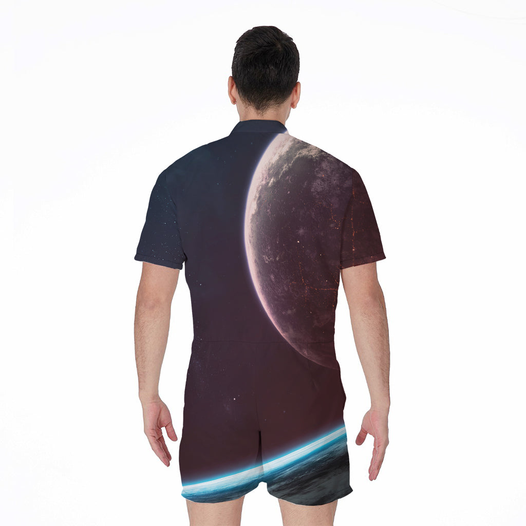 Cosmic Space Print Men's Rompers