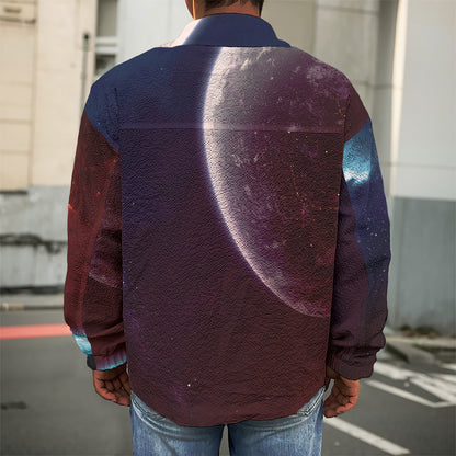 Cosmic Space Print Men's Shirt Jacket