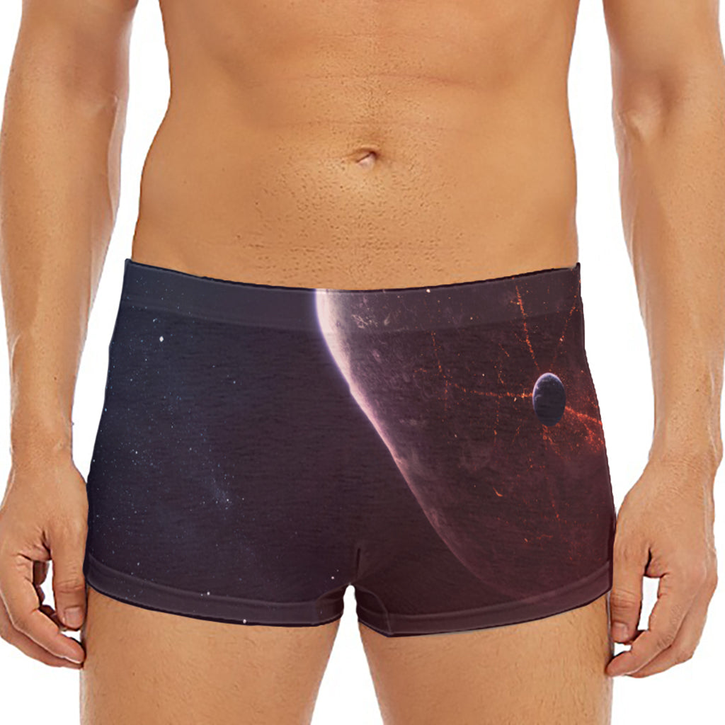 Cosmic Space Print Men's Short Boxer Briefs