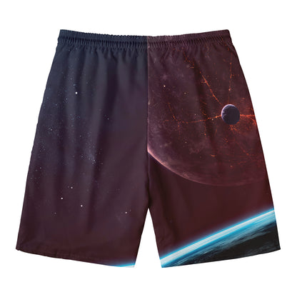 Cosmic Space Print Men's Swim Trunks