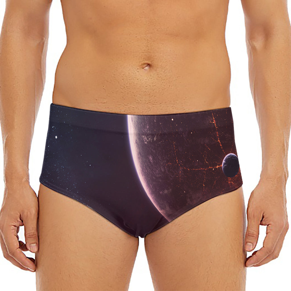 Cosmic Space Print Men's Triangle Swim Briefs