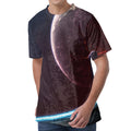 Cosmic Space Print Men's Velvet T-Shirt