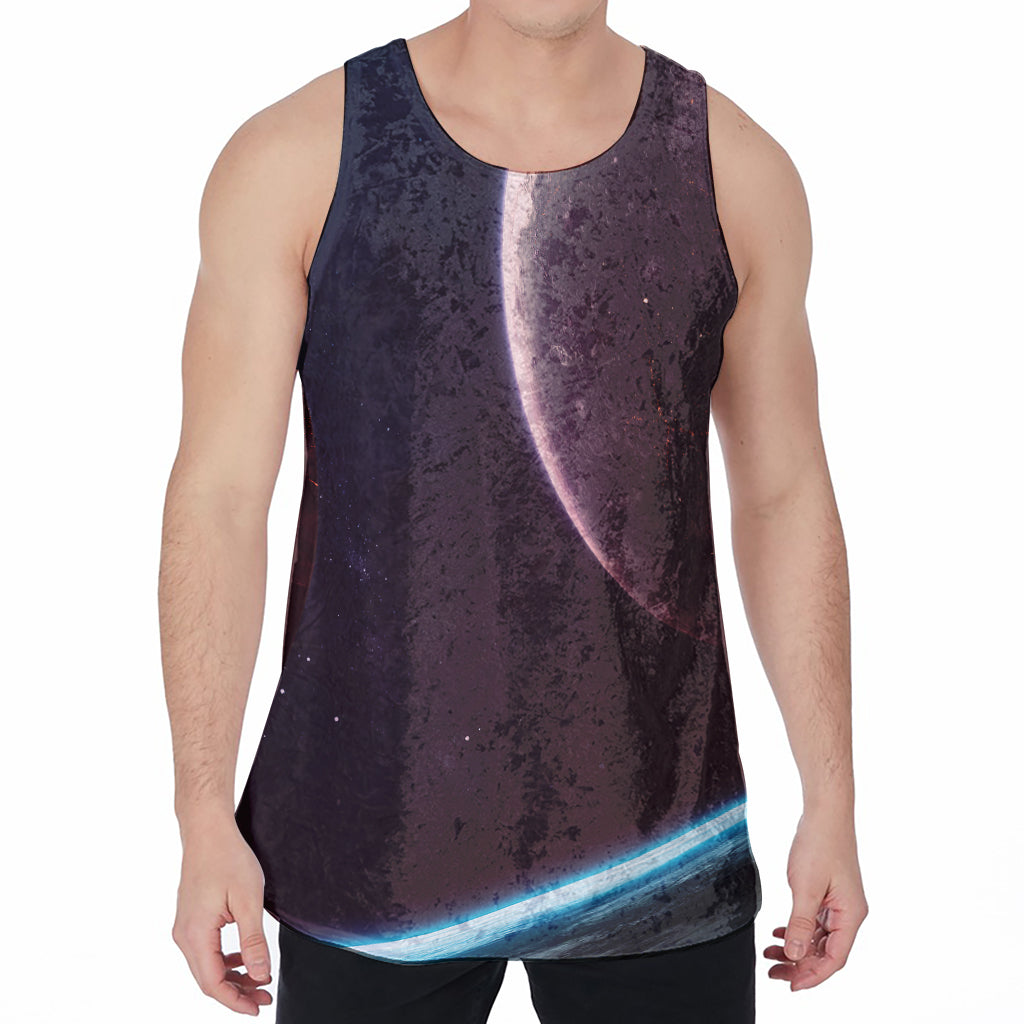 Cosmic Space Print Men's Velvet Tank Top