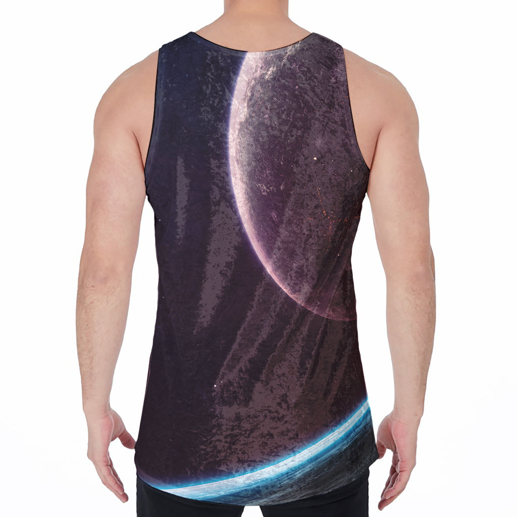 Cosmic Space Print Men's Velvet Tank Top