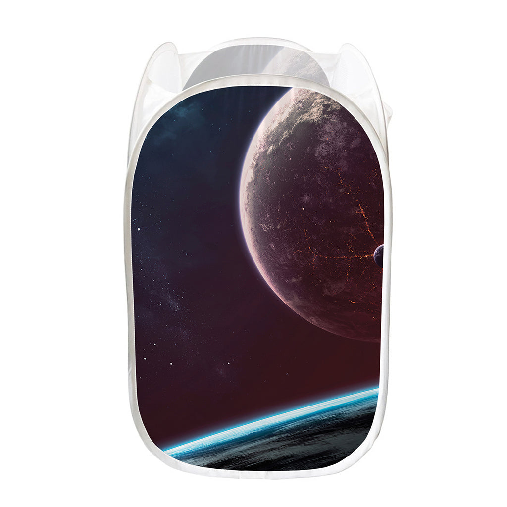 Cosmic Space Print Mesh Laundry Hamper