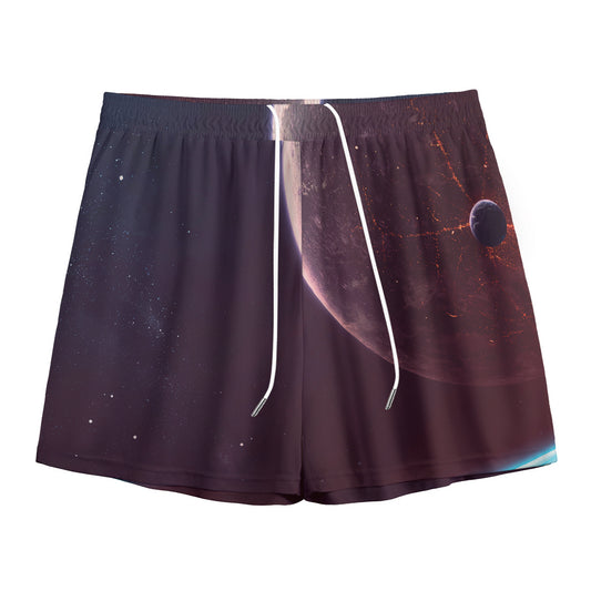 Cosmic Space Print Mesh Shorts